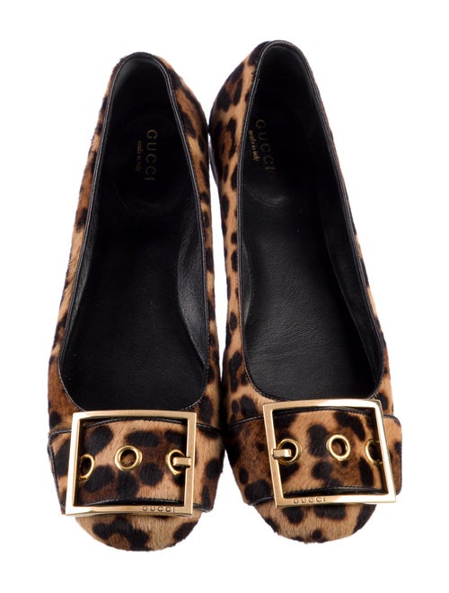 Gucci Ponyhair Animal Print Ballet Flats