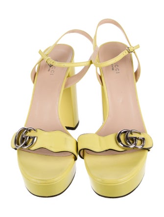 Gucci Double G Logo Leather Sandals