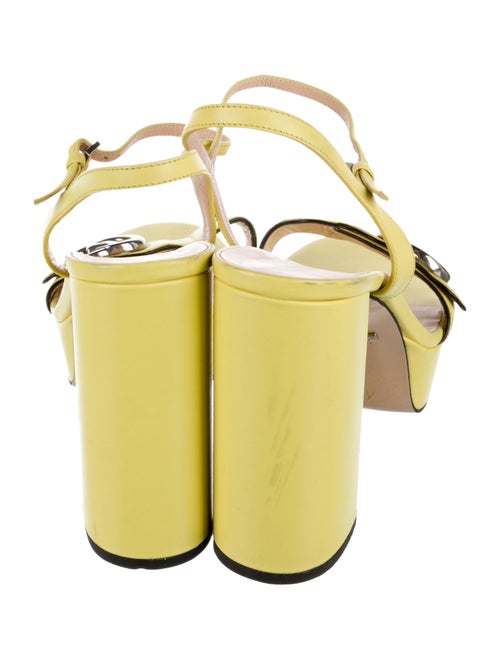 Gucci Double G Logo Leather Sandals