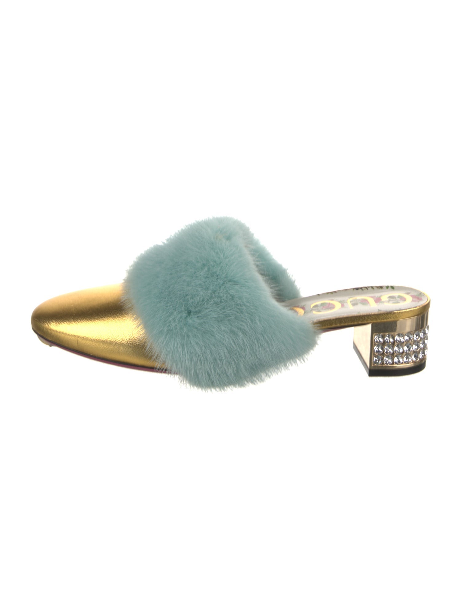 Gucci Leather Colorblock Pattern Mules