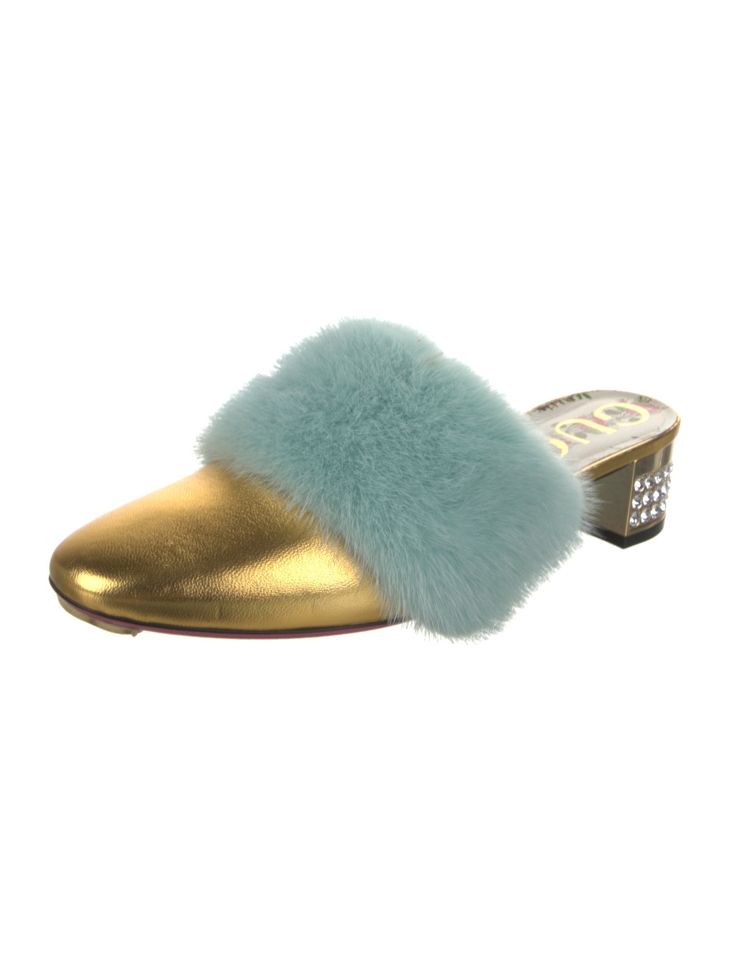 Gucci Leather Colorblock Pattern Mules