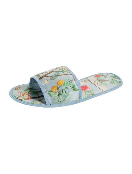 Gucci Satin Floral Print Slides