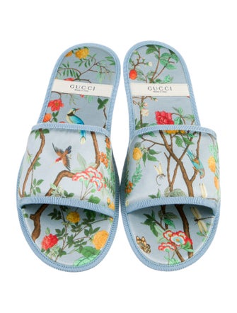 Gucci Satin Floral Print Slides