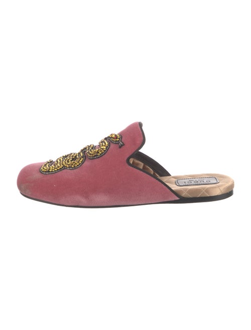 Gucci Kingsnake Velvet Mules