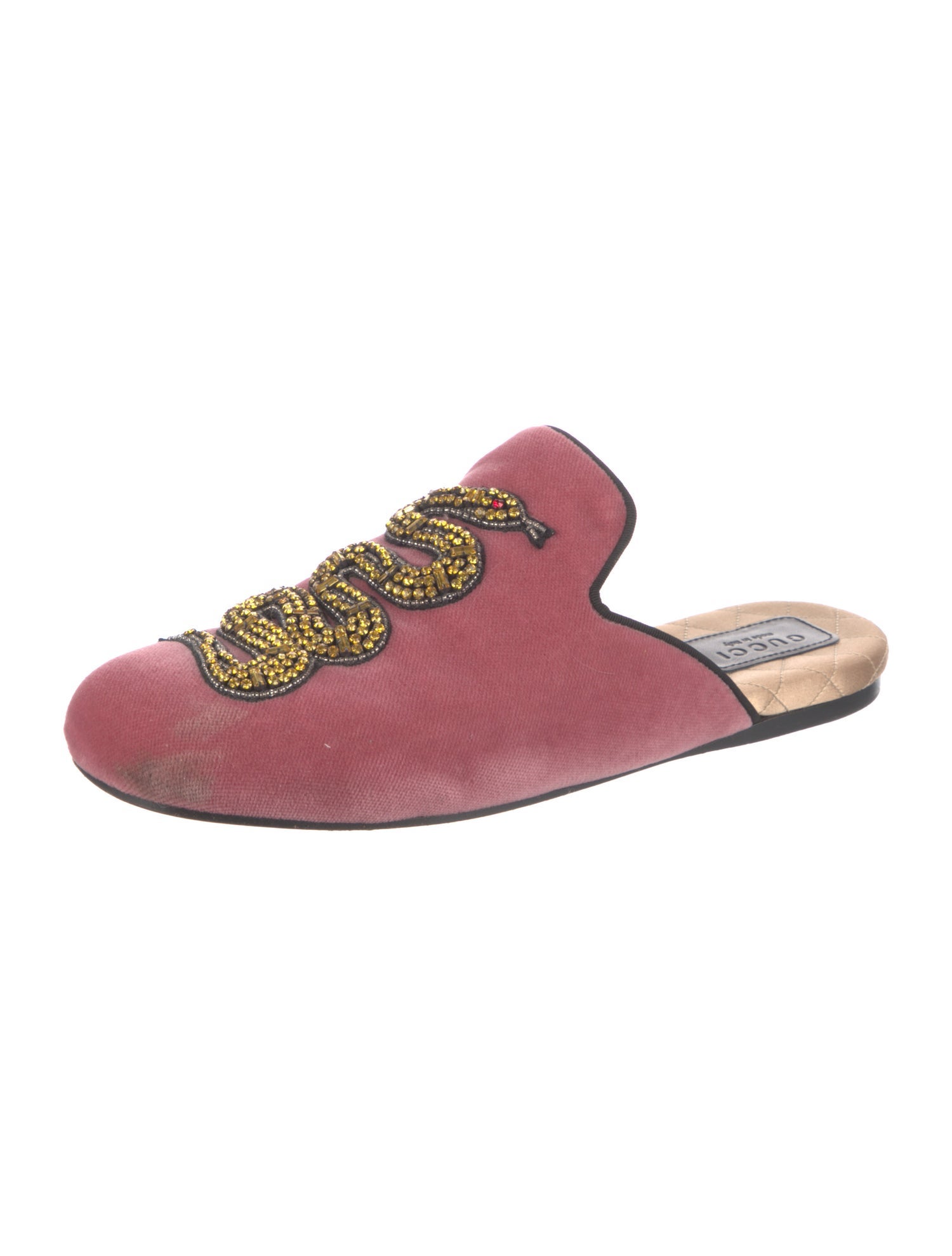 Gucci Kingsnake Velvet Mules