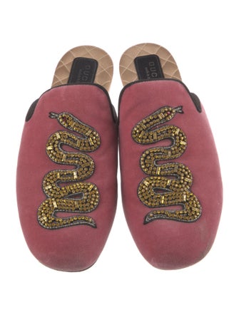 Gucci Kingsnake Velvet Mules