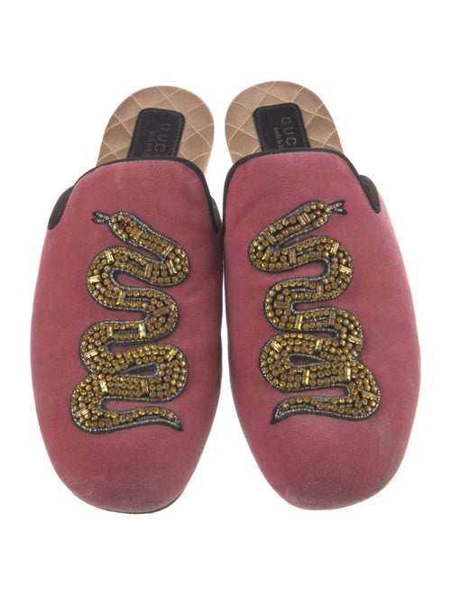 Gucci Kingsnake Velvet Mules
