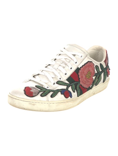 Gucci Web Accent Leather Sneakers