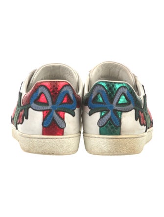 Gucci Web Accent Leather Sneakers