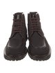 Gucci Canvas Leather Trim Embellishment Combat Boots