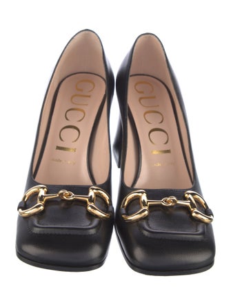 Gucci Horsebit Accent Leather Pumps
