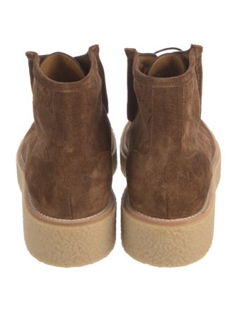 Gucci Interlocking G Logo Suede Lace-Up Boots
