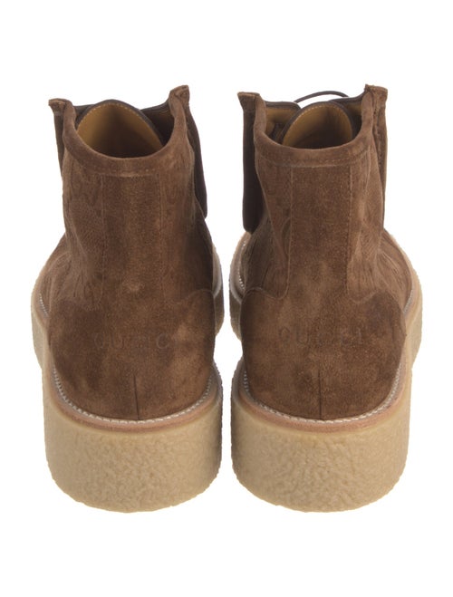Gucci Interlocking G Logo Suede Lace-Up Boots