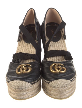 Gucci Double G Logo Jute D'Orsay Pumps