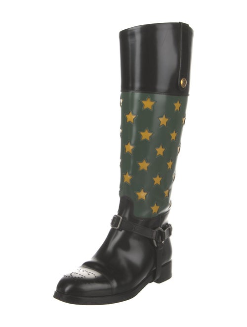 Gucci 1955 Horsebit Accent Patent Leather Riding Boots