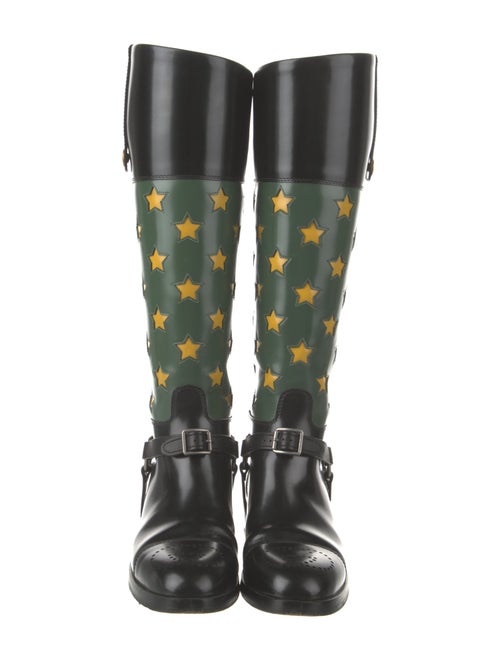 Gucci 1955 Horsebit Accent Patent Leather Riding Boots