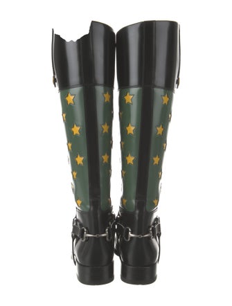 Gucci 1955 Horsebit Accent Patent Leather Riding Boots