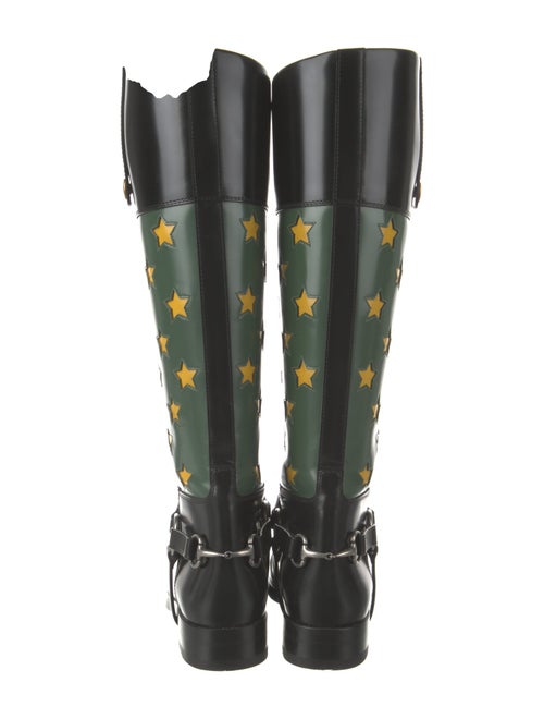 Gucci 1955 Horsebit Accent Patent Leather Riding Boots