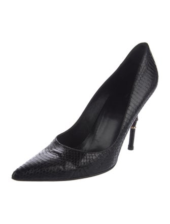 Gucci Bamboo Accent Snakeskin Pumps