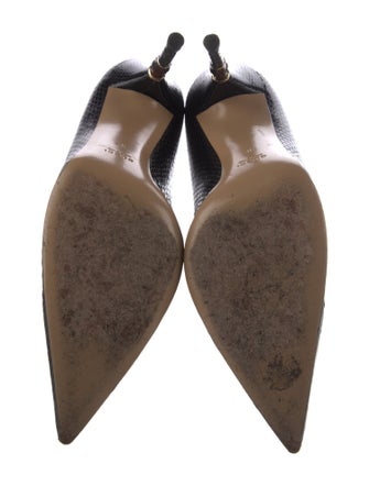 Gucci Bamboo Accent Snakeskin Pumps