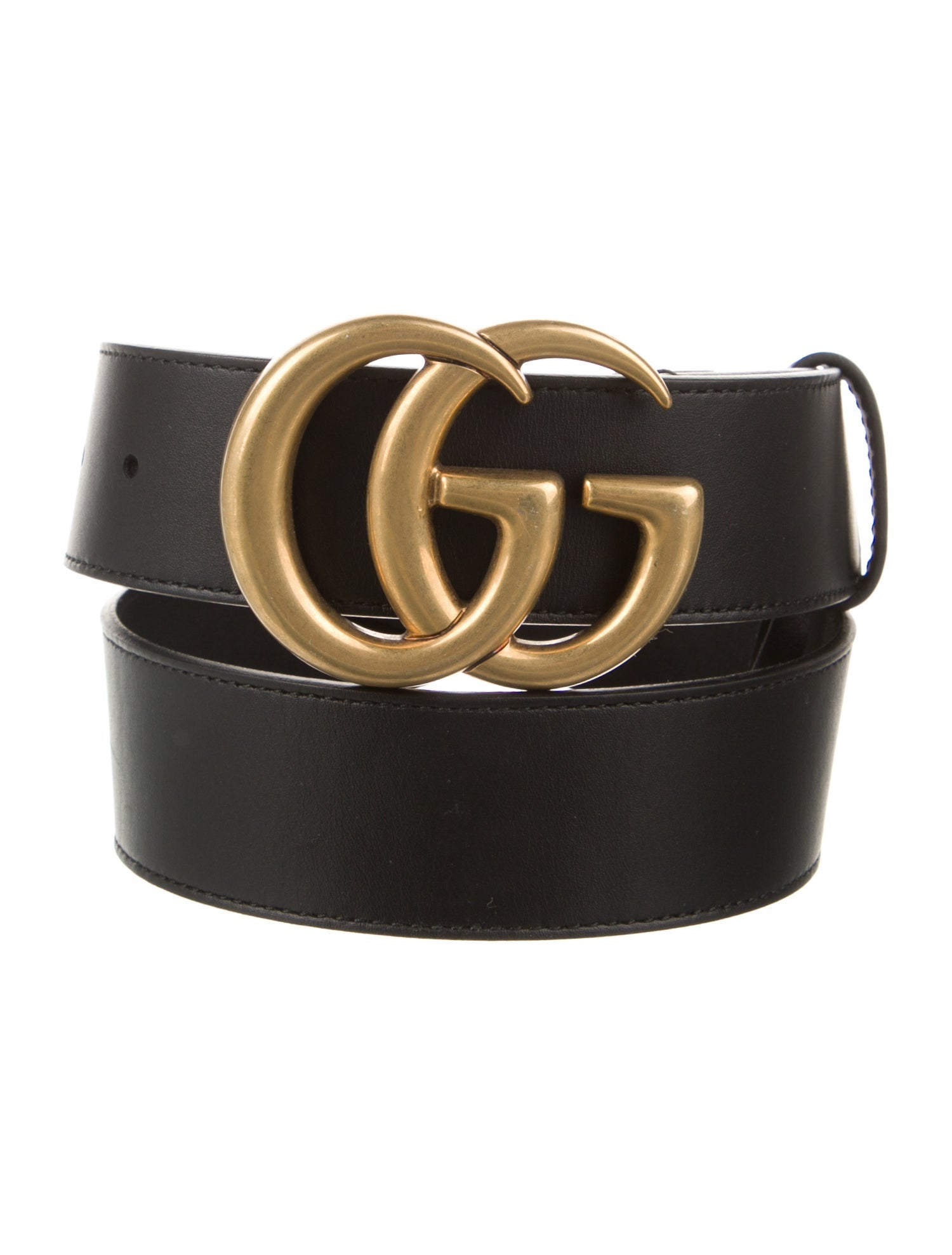 Gucci Double G Logo Leather Waist Belt