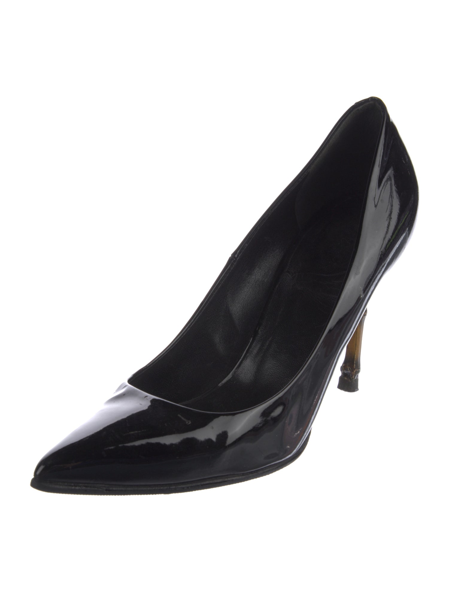 Gucci Bamboo Accent Patent Leather Pumps
