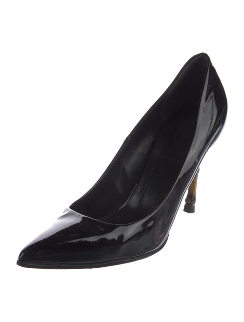 Gucci Bamboo Accent Patent Leather Pumps