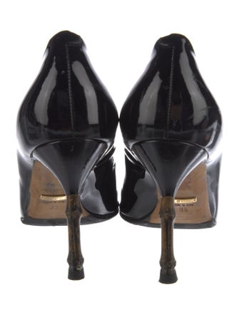 Gucci Bamboo Accent Patent Leather Pumps