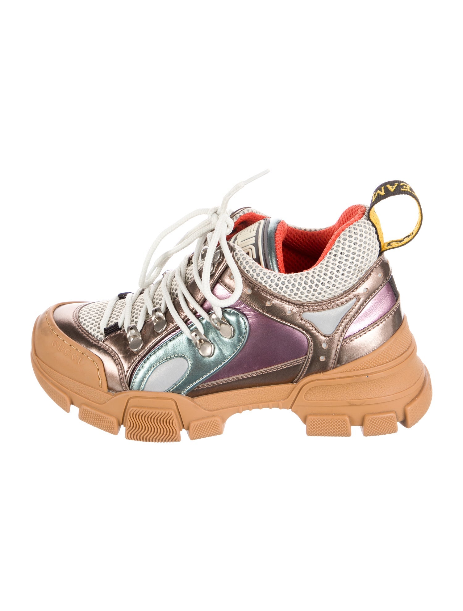 Gucci Leather Colorblock Pattern Chunky Sneakers