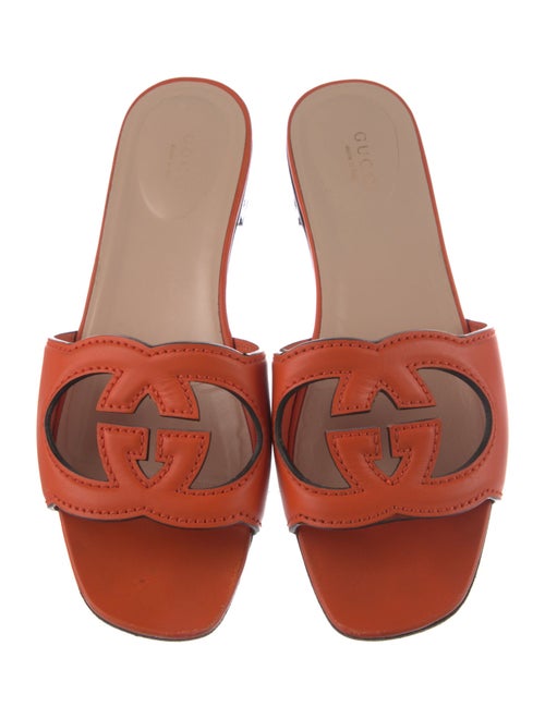 Gucci Interlocking G Logo Leather Slides