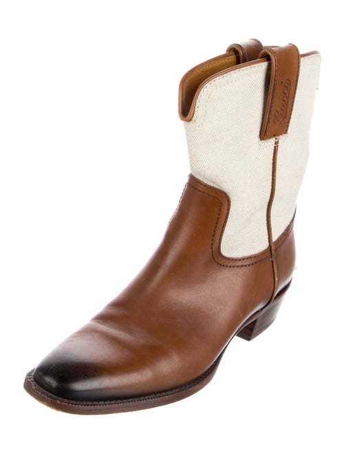 Gucci Leather Colorblock Pattern Chelsea Boots