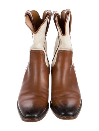 Gucci Leather Colorblock Pattern Chelsea Boots