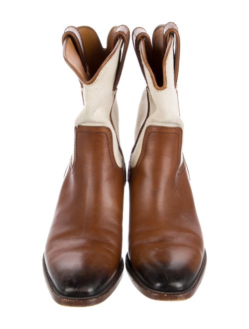 Gucci Leather Colorblock Pattern Chelsea Boots