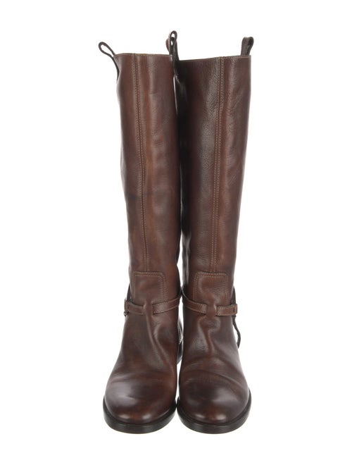 Gucci Interlocking G Logo Leather Riding Boots