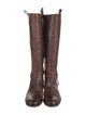 Gucci Interlocking G Logo Leather Riding Boots
