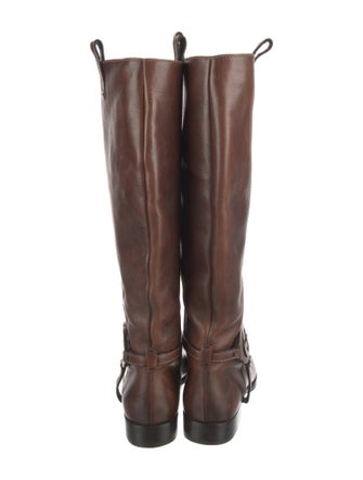 Gucci Interlocking G Logo Leather Riding Boots