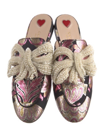 Gucci Jacquard Floral Print Mules