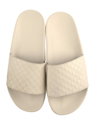 Gucci Microguccissima Pattern Leather Slides