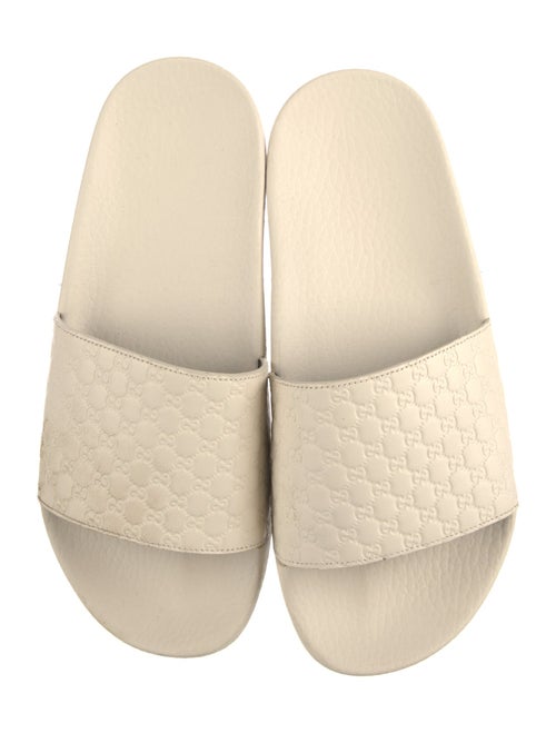Gucci Microguccissima Pattern Leather Slides