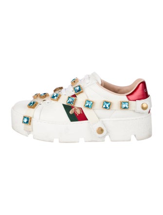 Gucci Web Accent Leather Sneakers