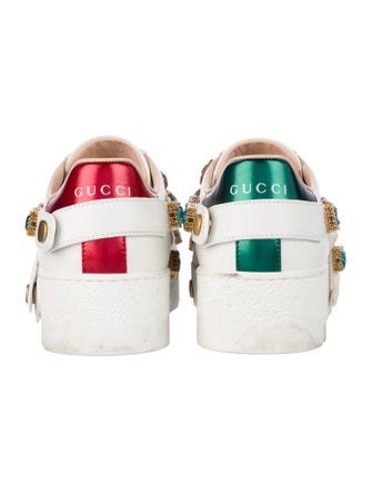 Gucci Web Accent Leather Sneakers