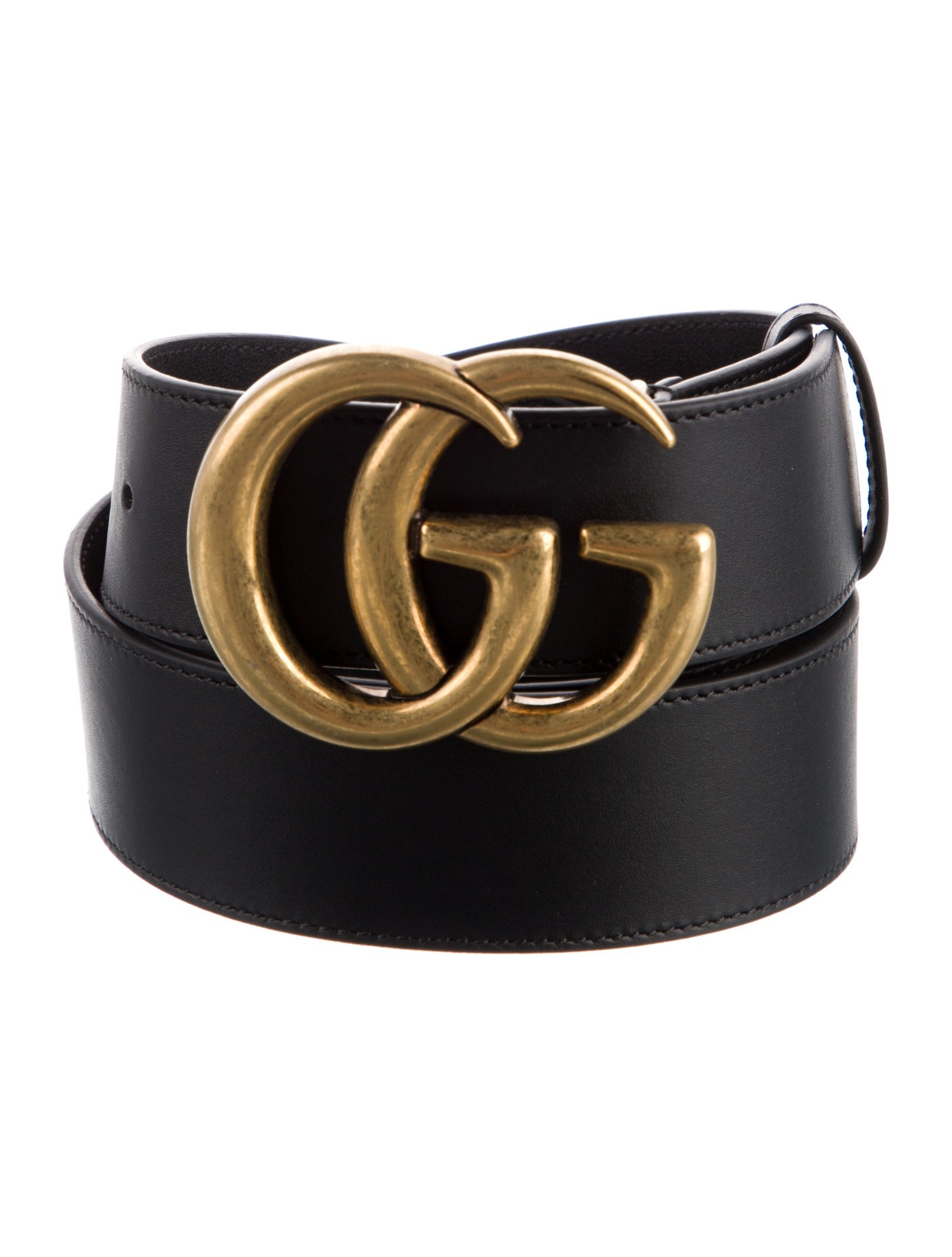 Gucci Double G Logo Leather Belt