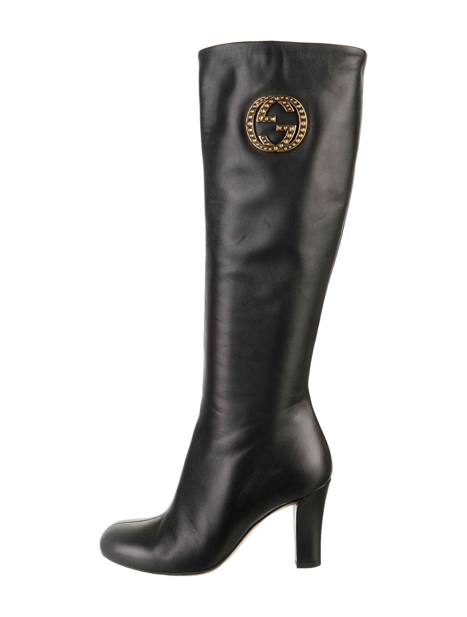 Gucci Interlocking G Logo Leather Boots