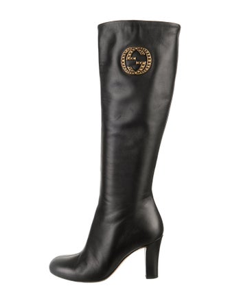 Gucci Interlocking G Logo Leather Boots