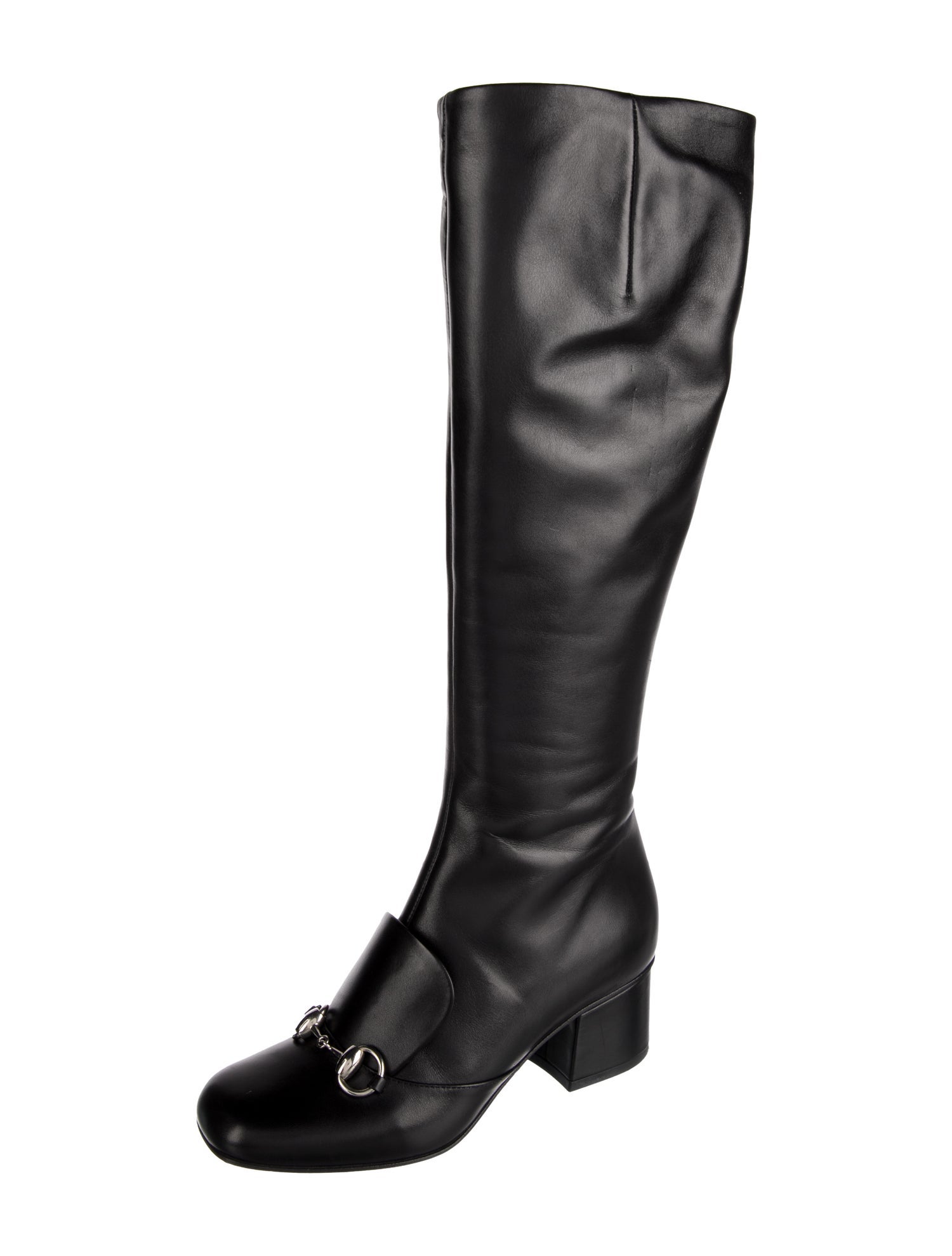 Gucci Horsebit Accent Leather Riding Boots