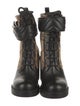 Gucci GG Canvas Leather Combat Boots