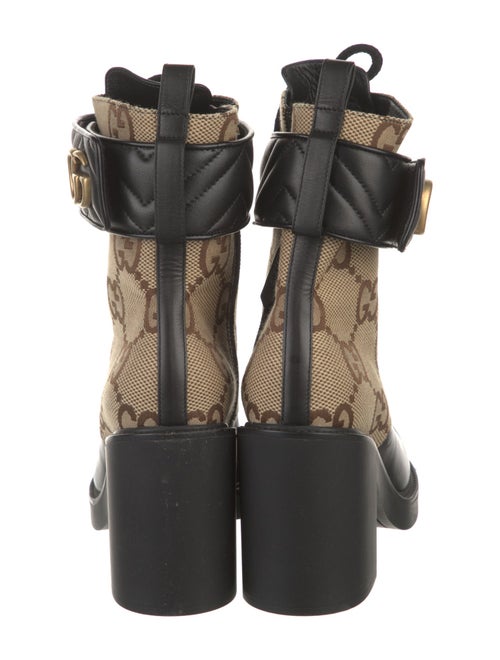 Gucci GG Canvas Leather Combat Boots