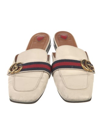 Gucci Double G Logo Leather Mules