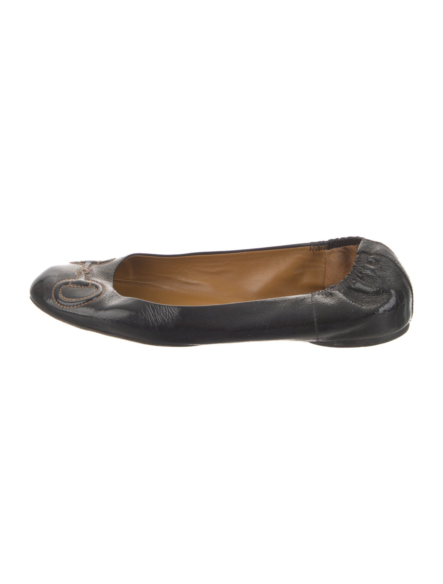 Gucci Horsebit Accent Patent Leather Ballet Flats