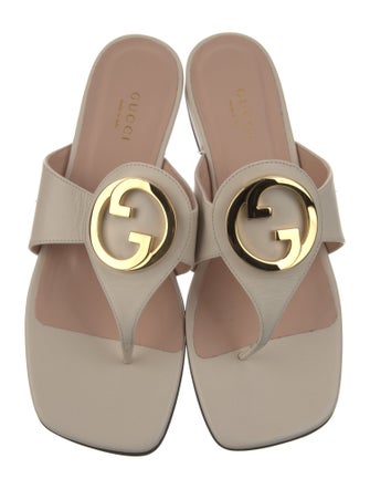 Gucci Interlocking G Logo Leather Slides